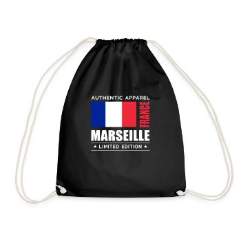 Marseille - Turnbeutel - Schwarz - Vorne
