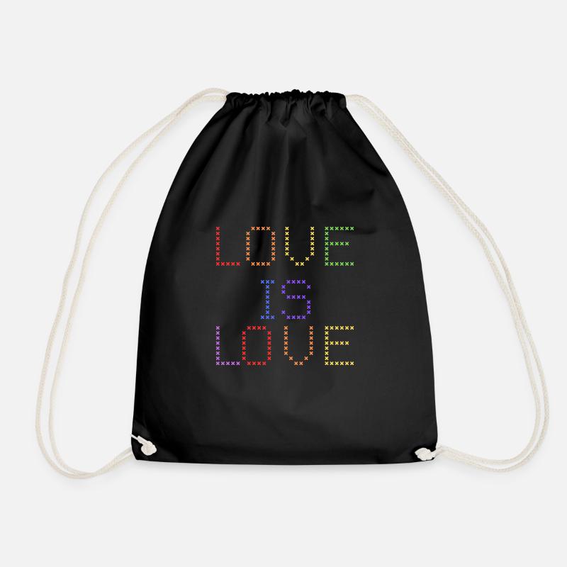 Liebe ist Liebe Stichmotive Pride Merch - Turnbeutel - Schwarz
