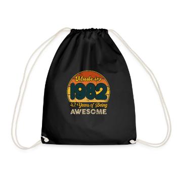 Né en 1982 - Vintage 1982 Anniversaire Rétro - Sac de sport léger - noir - Devant