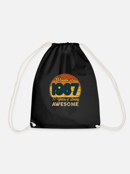 Né en 1987 - Vintage 1987 Anniversaire Rétro - Sac de sport léger - noir