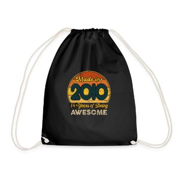 Born in 2010 - Vintage 2010 Retro Anniversary - Drawstring Bag - black - Front