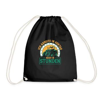 I work in acres, not in hours, farmer, farmer - Drawstring Bag - black - Front