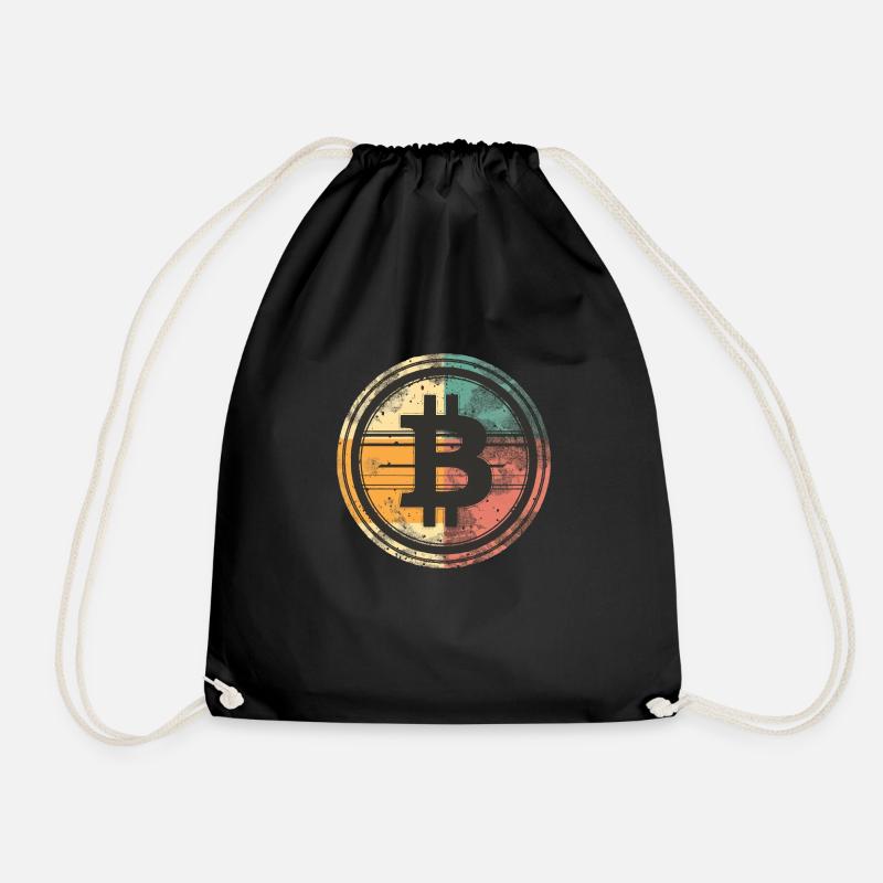 Bitcoin BTC Kryptos Kryptowährung Crypto - Turnbeutel - Schwarz