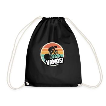 Vamos retro track cyclist - Drawstring Bag - black - Front