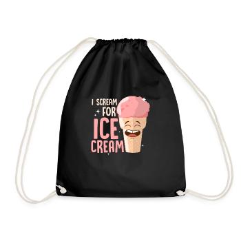 I Scream For Ice Cream Summer Scoop Cone - Turnbeutel - Schwarz - Vorne