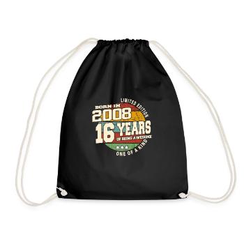 2008 Vintage Retro Classic 16 Year Old - Drawstring Bag - black - Front