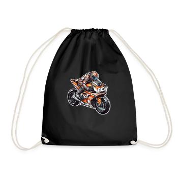 SPORTLICHES MOTORRAD-LOGO - Turnbeutel - Schwarz - Vorne