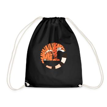 Tiger - Drawstring Bag - black - Front