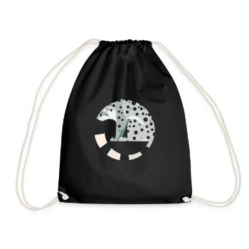 Snow leopard - Drawstring Bag - black - Front