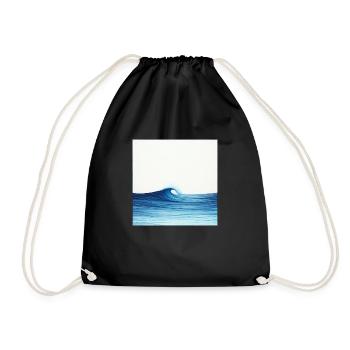 Ocean Wave - Drawstring Bag - black - Front