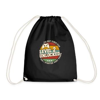 Original 2022 2nd Anniversary Retro Gift - Drawstring Bag - black - Front
