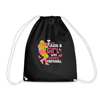 Just A Girl Who Loves Paintball Tactical Player Pa - Drawstring Bag - black - Front