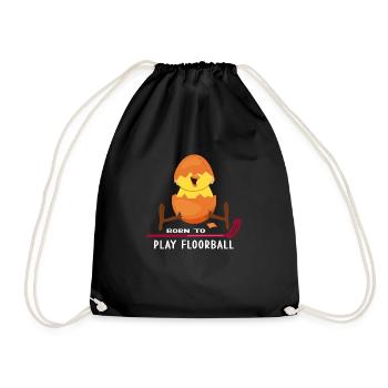 unihoc floorballspieler floorballcup bandy - Turnbeutel - Schwarz - Vorne