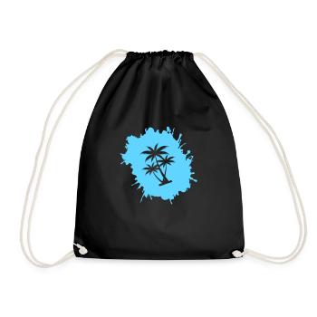 Palm Tree Blobs 2 - Drawstring Bag - black - Front