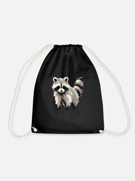 Waschbär - Turnbeutel - Schwarz