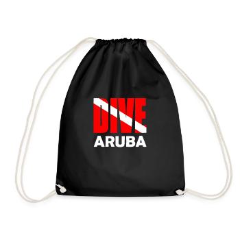 Aruba Dive - Plongeur Down Flag Plongée sous-marine Tauchen - Sac de sport léger - noir - Devant