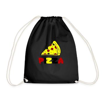 pizza - Drawstring Bag - black - Front