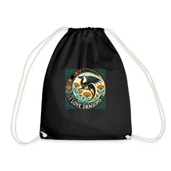 I Love Dragons - Drawstring Bag - black - Front