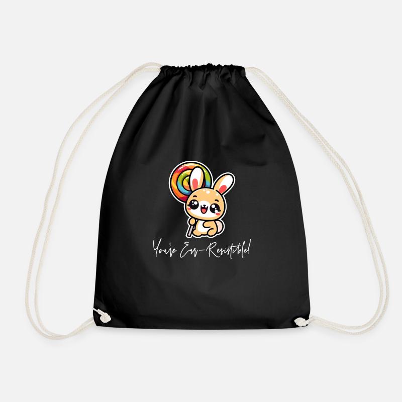 You're Ear-Resistible! - Drawstring Bag - black