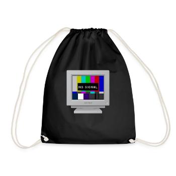 CRT design -No signal (bands) - Drawstring Bag - black - Front