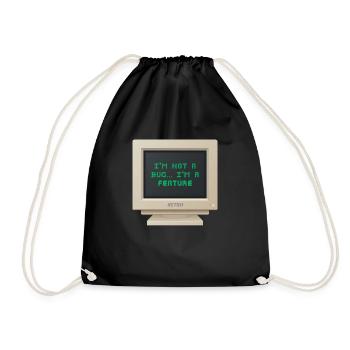 CRT Design - Ich bin kein Bug, ich bin ein Feature - Turnbeutel - Schwarz - Vorne
