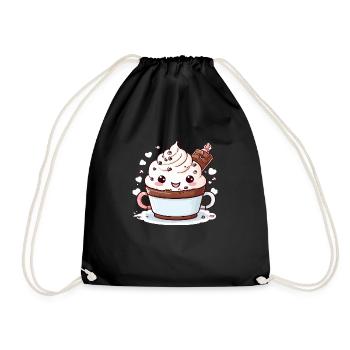 Charming Cocoa Companion - Drawstring Bag - black - Front