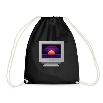 CRT Design - Future Retro Wallpaper - Drawstring Bag - black - Front