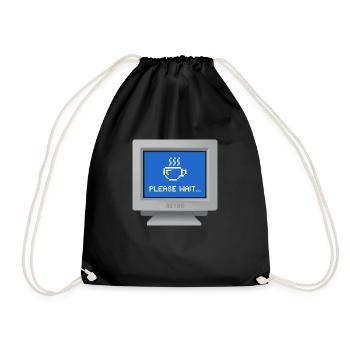 CRT design - "please wait" wallpaper - Drawstring Bag - black - Front