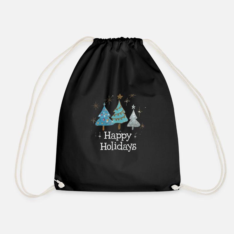 Happy Holidays - Turnbeutel - Schwarz