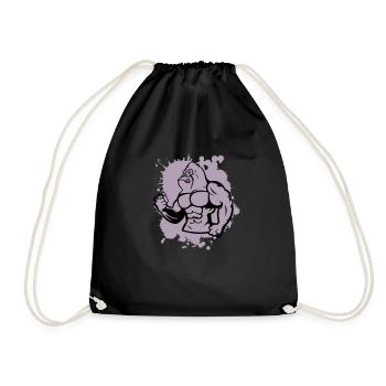 Gorille fort animal - Sac de sport léger - noir - Devant