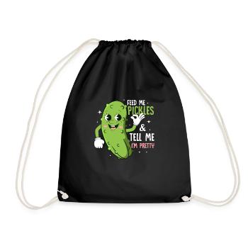 Feed Me Pickles & Tell Me I'm Pretty Cucumber Vega - Turnbeutel - Schwarz - Vorne