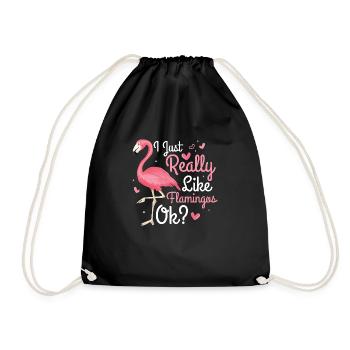J’aime vraiment les flamants roses, d’accord ? Oiseau rose mignon - Sac de sport léger - noir - Devant