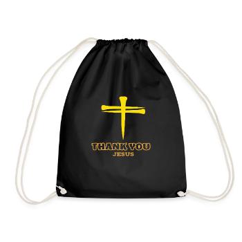 Thank You Jesus Graphic Tee - Drawstring Bag - black - Front