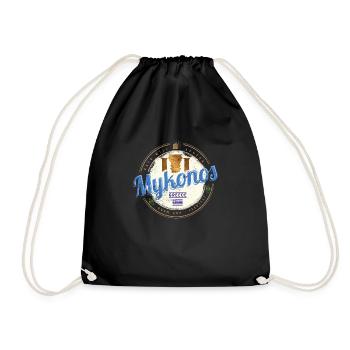 Mykonos Cyclades Islands Greece Souvenir - Drawstring Bag - black - Front