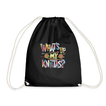 Message humoristique sur le tricot pour les femmes créatives - Sac de sport léger - noir - Devant