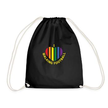 Classic Rainbow I love Walking Football - Drawstring Bag - black - Front