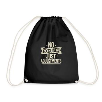 No excuses Mindset Motivational Saying - Drawstring Bag - black - Front
