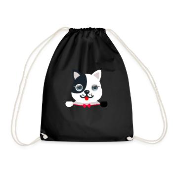 Chat élégant et festif avec un papillon festif rouge - Sac de sport léger - noir - Devant