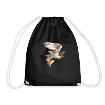 Sacred Falcon in flight - Drawstring Bag - black - Front