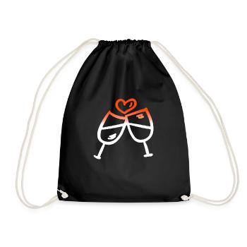 VALENTINE'S DAY HEART LOVE LOVE ROSE Z - Drawstring Bag - black - Front
