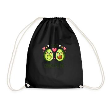 You Complete Me – Avocado Edition - Drawstring Bag - black - Front