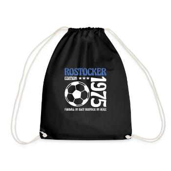 Rostocker Geburtstag 1975 Fußball Geschenk - Turnbeutel - Schwarz - Vorne