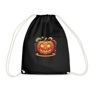 Grinning pumpkin: Halloween vibes! - Drawstring Bag - black - Front