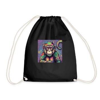 Design de singe psychédélique - Sac de sport léger - noir - Devant