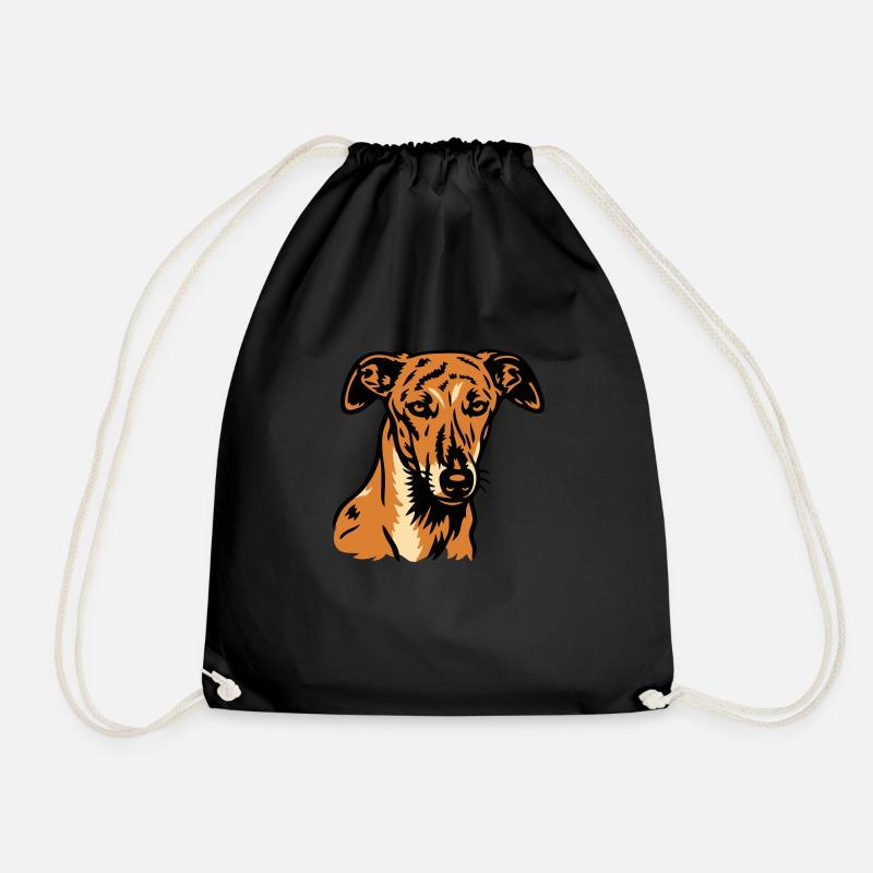 Galgo Español - Portrait - Turnbeutel - Schwarz