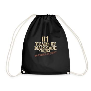 1 Year Set Without Leakage - Drawstring Bag - black - Front