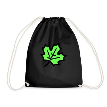 Maple Leaf Leaf Autumn Icon - Drawstring Bag - black - Front