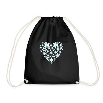 flocons de neige étoiles coeur - Sac de sport léger - noir - Devant
