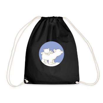 Baby Polar Bear with Dad - Sac de sport léger - noir - Devant