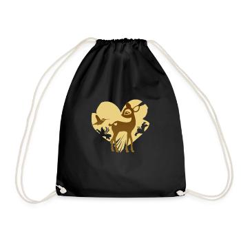 Rehkitz - Drawstring Bag - black - Front